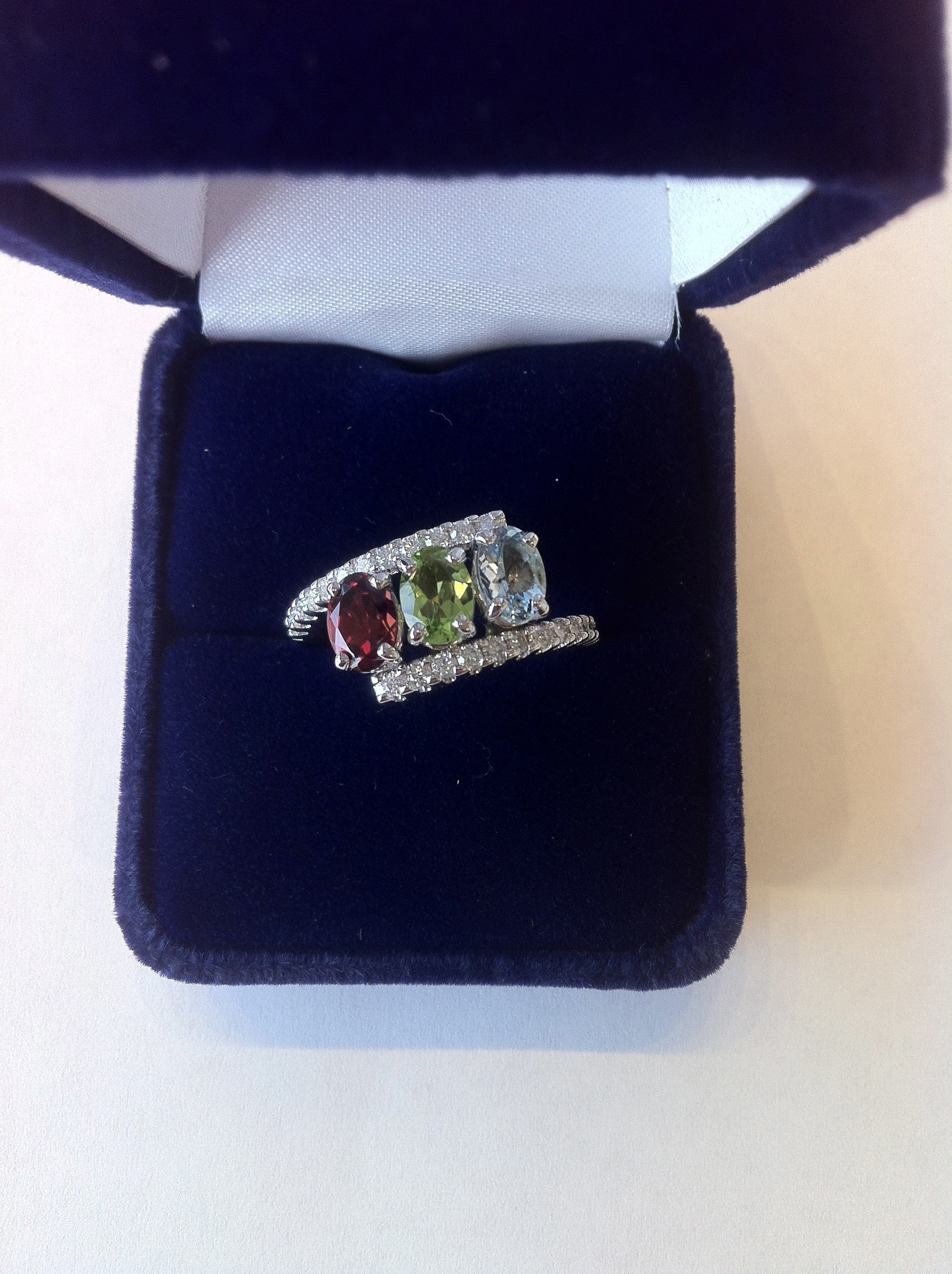 Mother's Birthstone and Diamond Ring