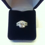 Princess Cut Diamond Engagement Ring and Diamond Wedding Band