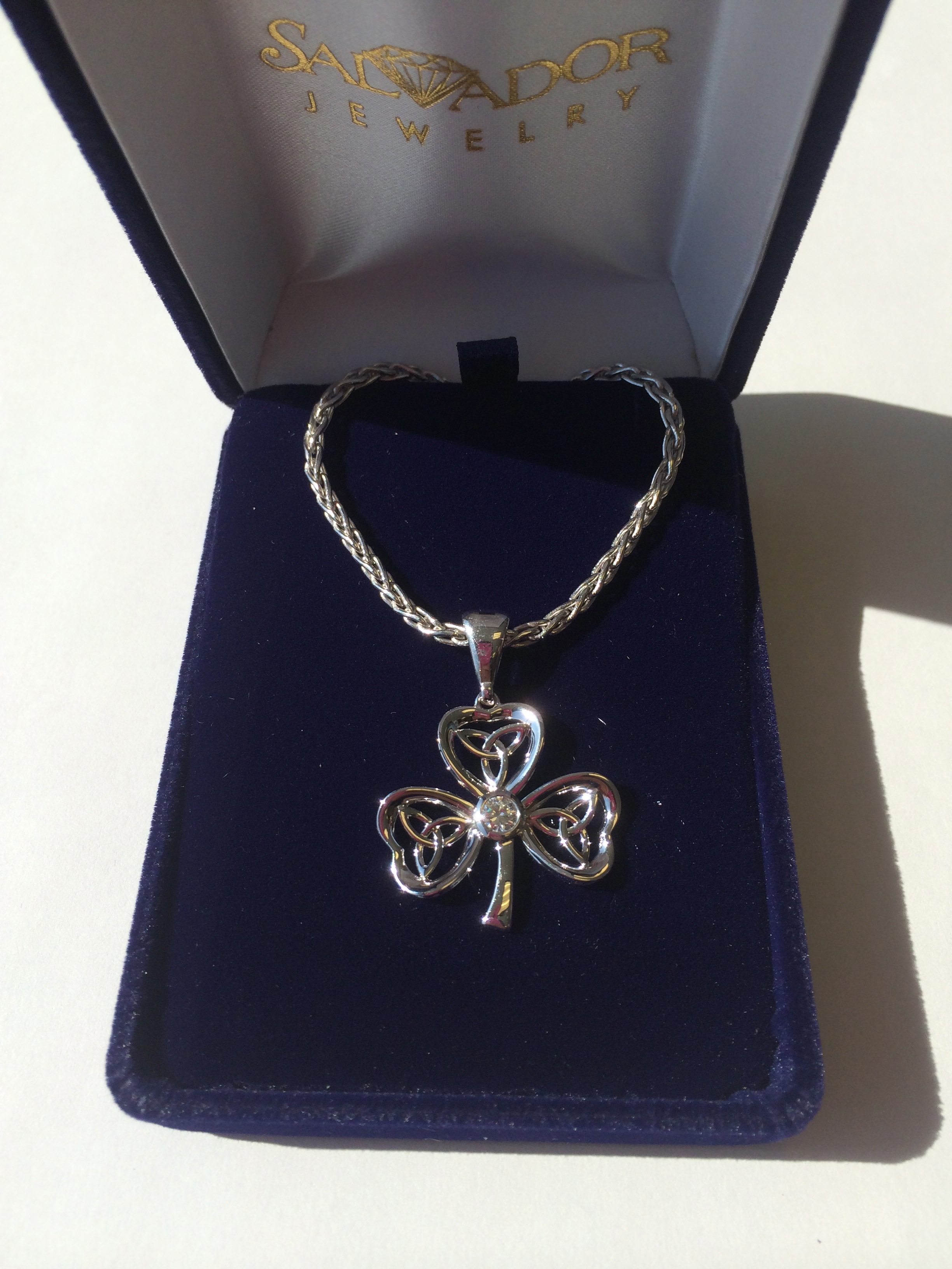 Diamond Celtic Clover Pendant