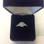 Radiant Cut Diamond Engagement Ring with Trapezoid Side Diamonds